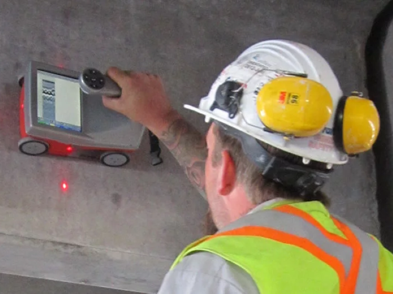 GSSI GPR Concrete wall scan